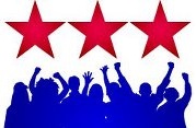dcpubtrustcrop logo with three red stars and and people jumping up in blue