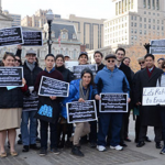 rentters rights activists pose for a photo