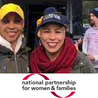 dyananpfw Dyana Forester headshot with National Partnership for Women and Families logo beneath