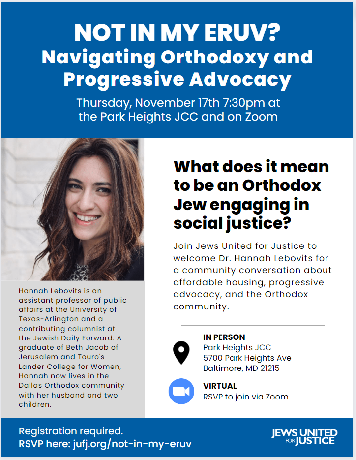 NOT IN MY ERUV? Navigating Orthodoxy and Progressive Advocacy