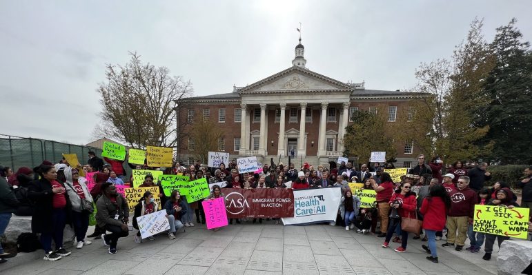 fsjow7twiae0wjy Members of CASA, JUFJ, and Health Care for All Coalition rally for access to care for immigrants in Annapolis